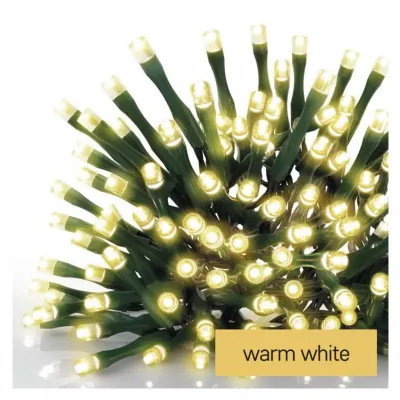 Lampki choinkowe Classic 120 LED 12m ciepła biel zielony przewód IP44 8 programów timer EMOS (D4AW23)
