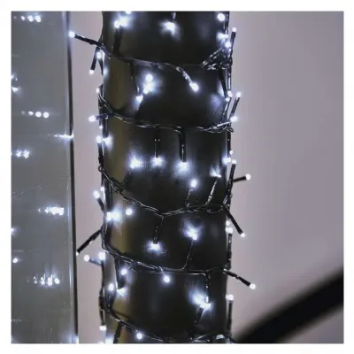 Lampki choinkowe LED Classic jeżyk 400 LED 8m zimna biel IP44 timer EMOS (D4BC02)