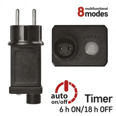 Lampki choinkowe Classic 40 LED 4m zimna biel zielony przewód IP44 8 programów timer EMOS (D4AC21)