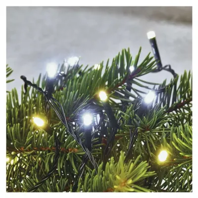 Lampki choinkowe Classic 80 LED 8m ciepła biel + zimna biel miga IP44 timer EMOS (D4AN01)