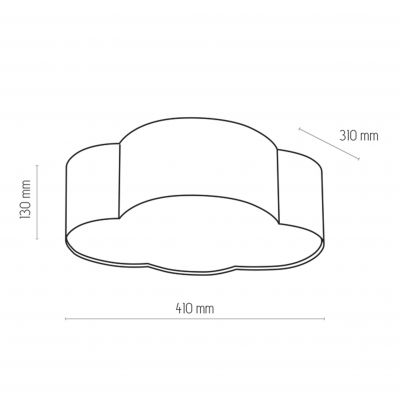 Tk Lighting lampa sufitowa Cloud Mini 2xE27 max 15W biała/szara (3144)