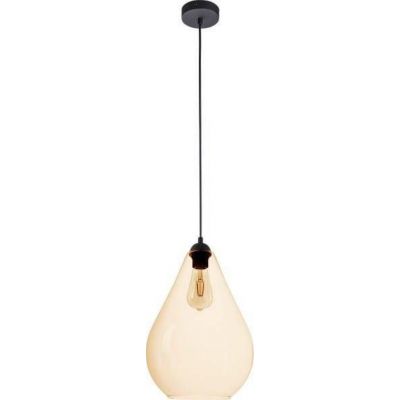 TK-Lighting lampa wisząca Fuente 1xE27 max 60W czarna/bursztyn (4322)