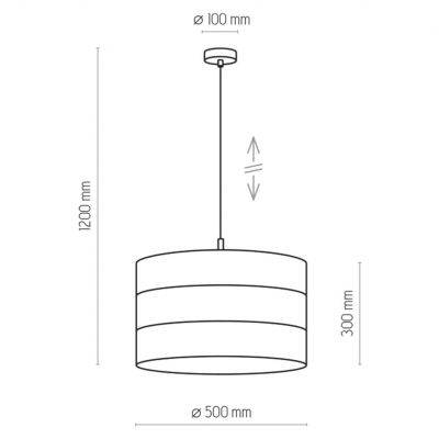 TK-Lighting lampa wisząca Tago Black 1xE27 max 60W czarna/złota (3211)