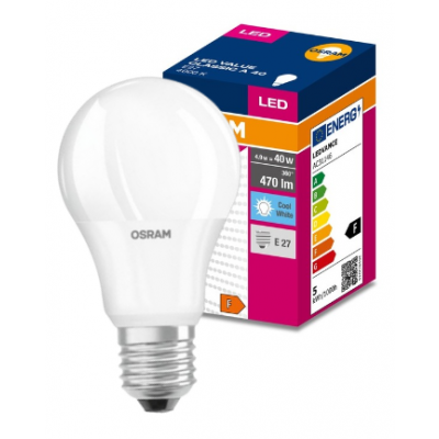 Żarówka LED E27 4,9/40W 470lm 200° 4000K neutralna biel VALUE OSRAM LEDVANCE (4058075127081)