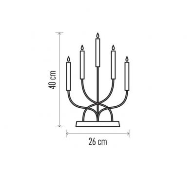 Świąteczny świecznik biały 5LED 40cm metal ciepła biel IP20 timer EMOS (DCAW07)