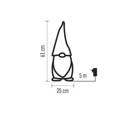 Świąteczny skrzat 50 LED 61 cm zimna biel IP44 timer (DCFC05)