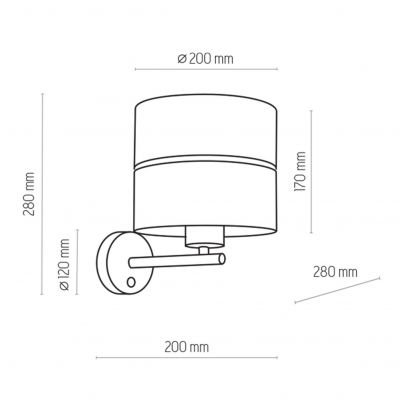 TK Lighting kinkiet Hilton 1xE27 max 60W  czarna/złota (4344)