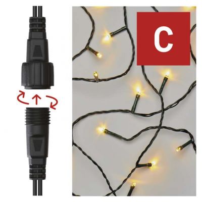 Lampki choinkowe łączone Standard kurtyna 100LED 1x2 m ciepła biel IP44 timer (D1EW01)