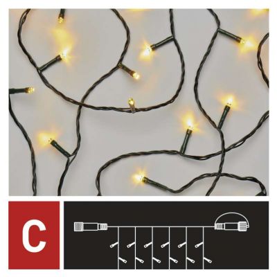 Lampki choinkowe łączone Standard kurtyna 100LED 1x2 m ciepła biel IP44 timer EMOS (D1EW01)