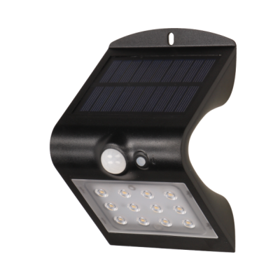 SILOE LED 1,5W, lampa solarna z czujnikiem ruchu 120st, 190lm, IP65, 4000K, 1200mAh, podwójne źródło światła, czarna OR-SL-6083BLR4 ORNO (OR-SL-6083BLR4)