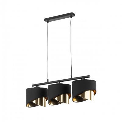 Lampa wisząca potrójna GRANT E27 LED czarno złota styl glamour 4824 TK Lighting (4824)