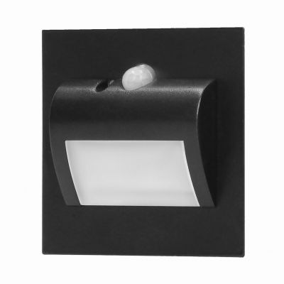 DRACO LED NEW 1,5W, oprawa schodowa podtynkowa, 12VDC, 30lm, 4000K, czarny, czujnik ruchu i zmierzch AD-OS-6164LR4/B ORNO (AD-OS-6164LR4/B)
