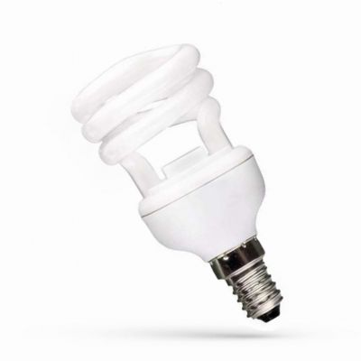 ŚWIETLÓWKA KOMPAKTOWA E-27 8W 8000H HALF SPIRAL T2 & WOJ+21356 Spectrum Led (WOJ+21356)