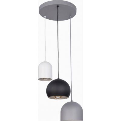 TK-Lighting lampa wisząca Tempre 3xE27 max 60W biała/szara/czarna (2827)