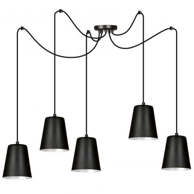 Emibig lampa wisząca LINK 5 BLACK / WHITE E27 60W MAX 454/5 (454/5)