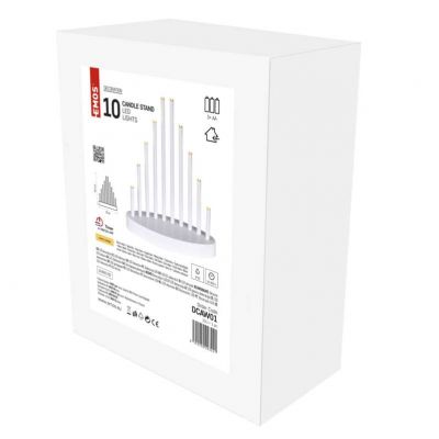 Świecznik biały 10LED 25cm ciepła biel IP20 timer (DCAW01)