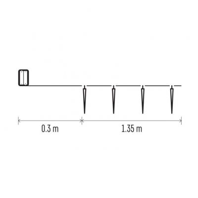 Lampki świąteczne sople 10LED 10 cm 1,35 m zimna biel IP20 timer (DCGC01)