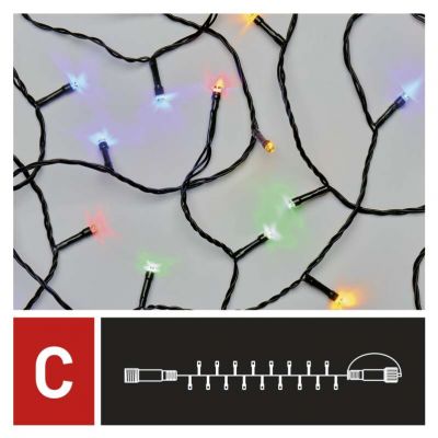 Lampki choinkowe łączone Standard łańcuch 100LED 10m multikolor IP44 timer (D1AM03)