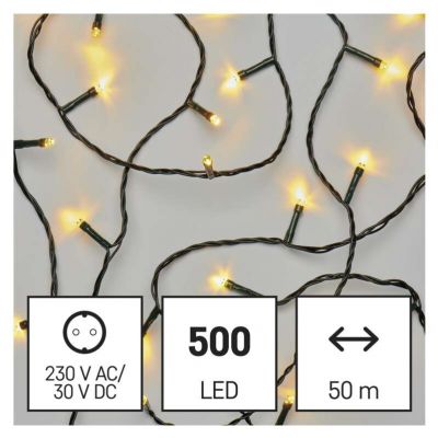 Lampki choinkowe Classic 500LED 50m ciepła biel IP44 timer (D4AW06)