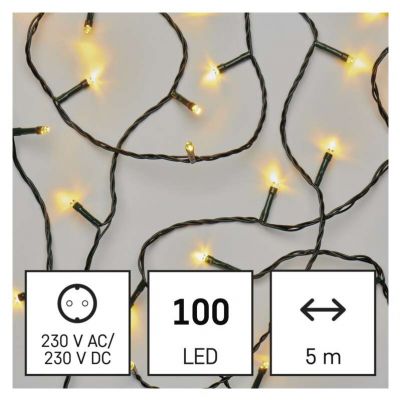 Lampki choinkowe Classic 100LED 5m ciepła biel IP20 EMOS (D4GW02)