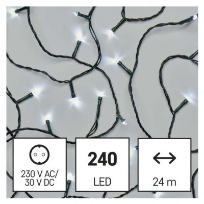 Lampki choinkowe Classic 240 LED 24m zimna biel IP44 timer EMOS (D4AC05)