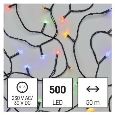 Lampki choinkowe Classic 500LED 50m multikolor IP44 timer EMOS (D4AM06)