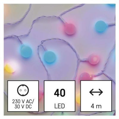 Lampki świąteczne kulki 40 LED 4m IP44 multikolor IP44 timer EMOS (D5AM01)