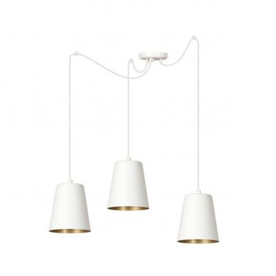 Emibig lampa wisząca LINK 3 WHITE / GOLD E27 60W MAX 456/3 (456/3)