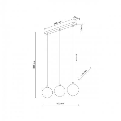 TK-Llighting ELENA LAMPA WISZĄCA 3 PŁ  G9 MAX 6 W (5746)