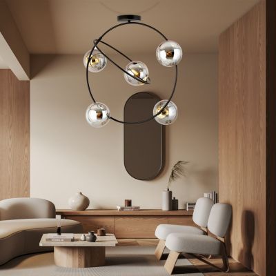 Emibig Żyrandol STARDOM 5 BL GRAFIT E14 10W MAX LED 1292/5 (1292/5)