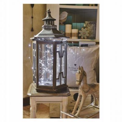 Lampki choinkowe ŁEZKI 40 LED 4m ciepła biel srebrne timer EMOS (ZY1911T)