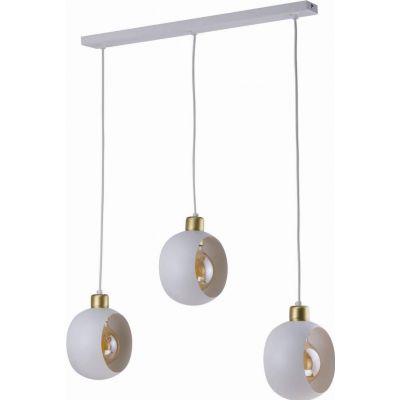 TK-Lighting lampa wisząca Cyklop White 3xE27 max 60W biała/złota (2743)