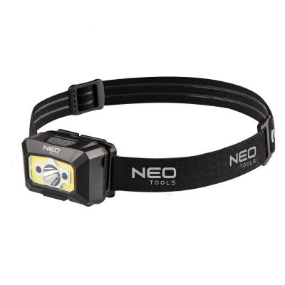 Latarka czołowa akumulatorowa USB 250 lm COB LED + czujnik ruchu 99-073 NEO TOOLS GTX (99-073)