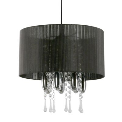 Lampa wisząca glamour Camilla czarna E27 1x60W LAPMEX (661/1 CZA)