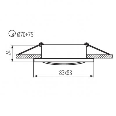Oprawa punktowa 1x50W GX5,3 IIIkl. 12V IP20 RADAN CT-DTL50 aluminium 07361 KANLUX (7361)