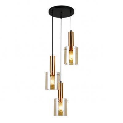 ITALUX lampa wisząca Sardo E27 40W 220-240V IP20 kolor - mosiężny (PND-5581-3A-BRO+AMB)