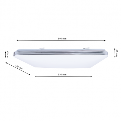 Plafon kwadratowy Milagro ML4857 53x53 cm biały (ML4857)