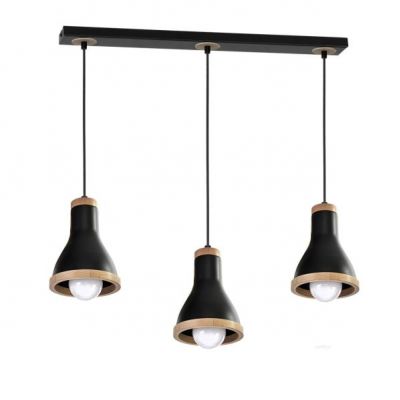 MILAGRO Lampa wisząca HOLLY BLACK / WOOD 3xE27 60W (MLP6256)
