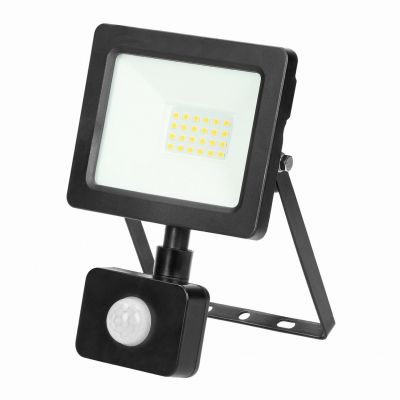 ALLED 20W Naświetlacz LED z PIR, 1600lm, IP44, 4000K, Alu+szkło FL/R-1 ORNO (FL/R-1)