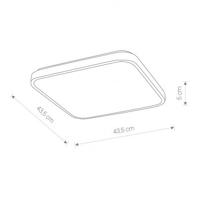 Plafon AGNES SQUARE LED WHITE 32W 4000K IP44 (8134)