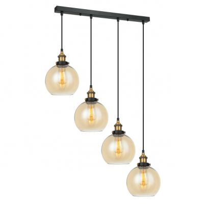 ITALUX lampa wisząca Cardena E27 40W 220-240V IP20 kolor - czarny, złoty (MDM-4330/4 GD+AMB)