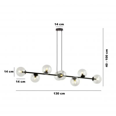 Emibig lampa wisząca Rossi 8 8xE14 transparentne klosze 874/8 (874/8)