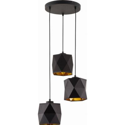 TK-Lighting lampa wisząca Siro Black 3xE27 max 60W czarna/złota (1045)