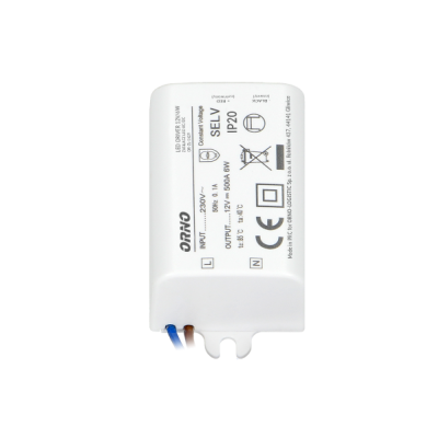 Zasilacz MINI do LED do puszki 12VDC 6W, IP20, 55/29,5/22mm OR-ZL-1629 ORNO (OR-ZL-1629)