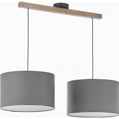 TK-Lighting lampa wisząca Troy New 2xE27 max 60W czarna/sosna szczotkowana/grafit (4220)