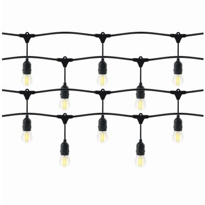 Zestaw girlanda oświetleniowa 20 m, IP44, czarna + 20 żarówek LED 1W E27, 3000K LG-1/20M/E27/3 ORNO (LG-1/20M/E27/3)