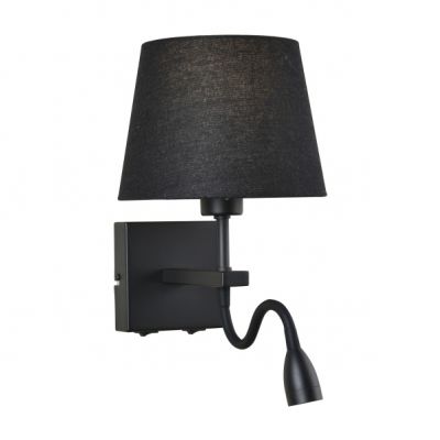 ITALUX Lampa przyłóżkowa Norte E27, LED zintegrowany 60W + 3W 230V 350 lm 3000K IP20 kolor - czarny (WL-1122-2-BL-BM-RO-BL)