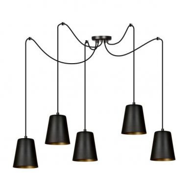 Emibig lampa wisząca LINK 5 BLACK / GOLD E27 60W MAX 455/5 (455/5)