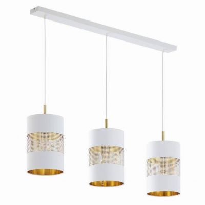 TK-Lighting lampa wisząca Bogart White 3xE27 max 60W biała/złota (3209)