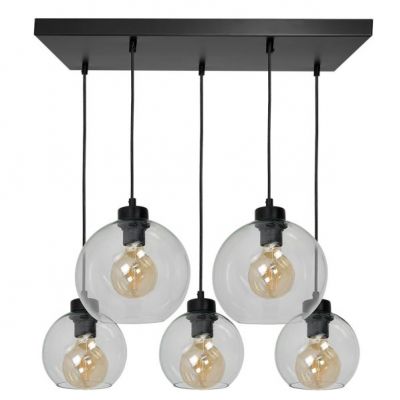 Milagro lampa wisząca Sofia Clear 5xE27 czarna MLP65900 (MLP65900)